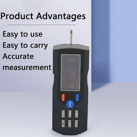 Digital Surface Roughness Tester With Diamond Probe, Profilometer for Metal Parts Finish, LCD Display in use