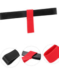 Red Scuba Tank Strap For Easy Carry And Quick Release Hose Retainer Side Mount Cylinder Rigging Belt closeup