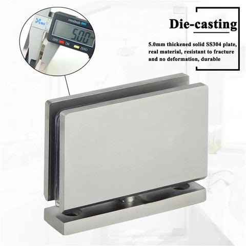 360 Degree Glass Door Pivot Hinge In SS304 Die Cast Mirror Polished Finish with die-casting detail shown