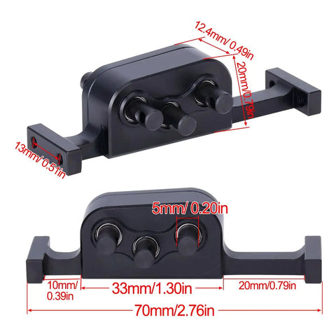 Aluminum Transfer Case With Reverse Shaft For 1By10 LCG RC Crawler SCX10 Chassis Upgrade Part Black High Strength Metal