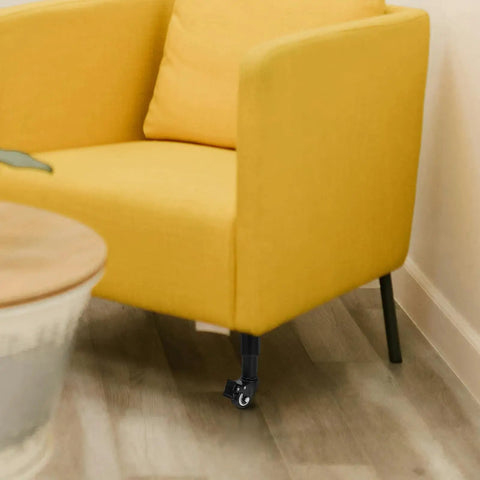 Yellow couch with Adjustable Furniture Legs With Wheels 4 Pack No Sweat Install Heavy Duty Cold Rolled Steel Couch Bed Table Feet Stabilize Wobble