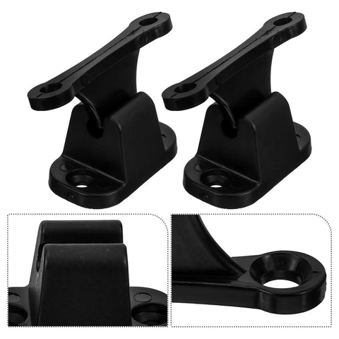 Upgraded Sturdy Nylon T-Shaped Camper Door Latch Replacement Set With Easy Install Holder For Rv Trailer Motorhome And Caravan Accessories Black close-up of latch holder designs