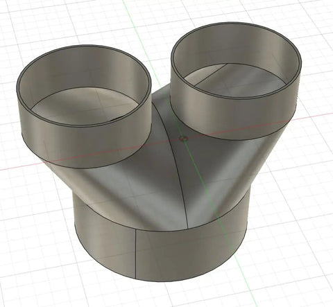 6 Inch To 4 Inch 2 Way Duct Splitter Connector For Dust Collection in woodworking and grow tents, PETG material, two 4-inch outlets
