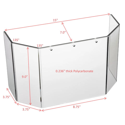 Replacement Curved Polycarbonate Shield For Milling Machines That Fits MG Series Guards Lexan Safety Panel Made In USA Model RMS 1