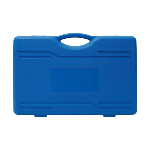 Blue plastic carrying case for Heavy Duty Pro 13 Piece Bearing Flywheel Puller Kit Set Featuring Dual 2 Jaw And 3 Jaw Gear Puller Tools Along With Nine Swap Out Claws And Extra Center Screws Perfect For Mechanics Fixing Cars Trucks Or Repairing Machinery Equipment Safely