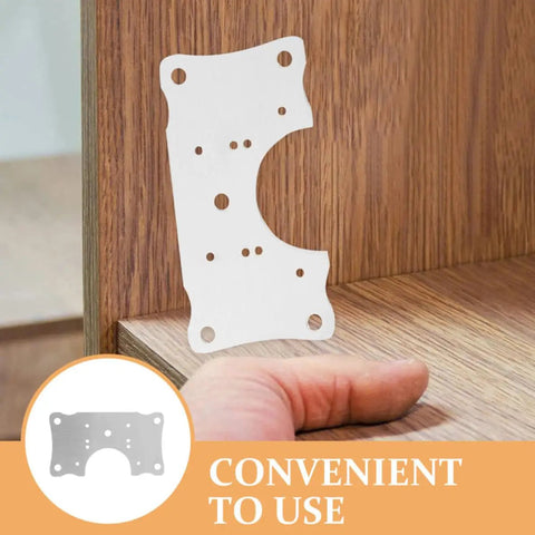 5 Pack Stainless Steel Corner Cabinet Hinge Plates For Soft Close Door Hinges Repair shown on wood surface