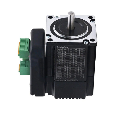 Beefy Torque 57x57mm Frame Nema 23 Closed Loop Stepper Motor 1.2Nm 4A 36V DC 2 Phase With 8mm Shaft For 3D Printers CNC Machines And Smooth Rock Solid Motion, black stepper motor with green connector and 8mm shaft