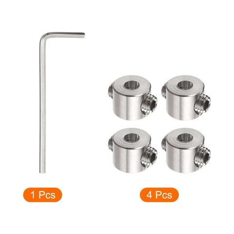 4 Pack 3mm Drill Stop Collar Set Adjustable Stainless Steel Depth Stop Ring With Hex Wrench Anodized Finish For Precise Drilling