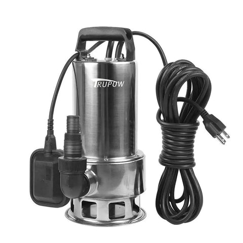 Tough As Nails 1.5HP Submersible Sump Pump 115V Stainless Steel For Clean And Dirty Water, 4250 GPH, with power cord