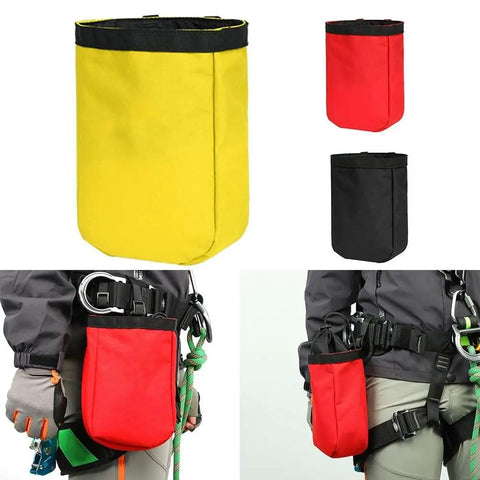 Climbing Tool Bag 2L Nylon Waist Pouch Water Resistant Tool Storage With Quick Press Fastener, red, yellow, black color options