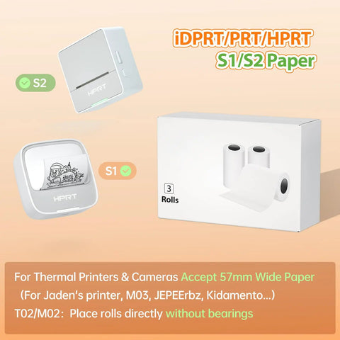 Thermal Sticker Paper Rolls 57x29mm 3.5m Roll Compatible With S1 S2 M02 T02 Printers For Instant Cameras And Label Printers Refill For Kids Pocket Printer And Mini Photo Printer Labels For Photos And To Do Lists, 3 rolls