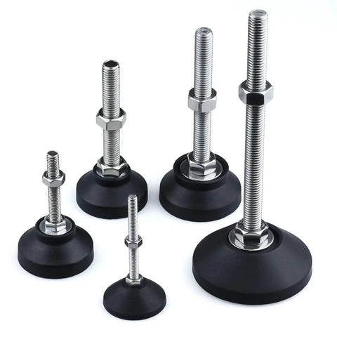 Set of Universal Adjustable Lathe Leveling Feet D50 For Precision Machinery M8 M10 M12 Screw Legs With Swivel Base in various heights