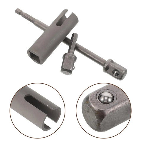 Must-Have Stainless Steel Trailer Jack Drill Adapter with hex and ball socket, designed for RV leveling and heavy duty trailers.