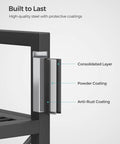 Close-up of high-quality steel with protective coatings for durability on Kick The Clutter To The Curb With This No Sweat 5 Tier Steel Storage Rack.