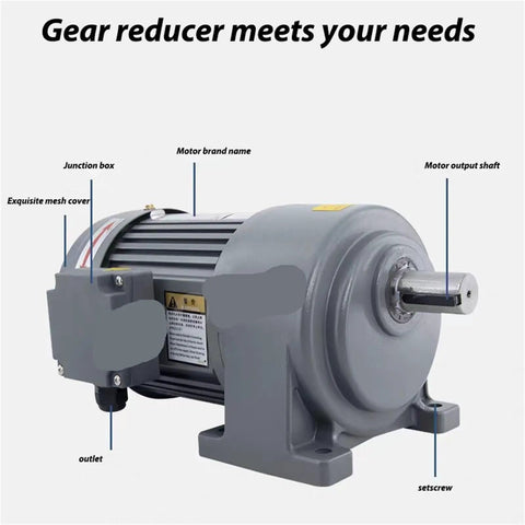Heavy Duty Three Phase Gear Reducer Motor 380V Horizontal Variable Frequency Speed Control 100W To 7.5KW Industrial Workhorse close-up
