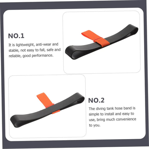 Heavy Duty Diving Tank Strap Rubber Band For Scuba Tanks Easy Install Wall Mounted Holder Wear Resistant Protection Keeps Gear Secure Must-Have Dive Accessory - lightweight rubber strap with orange tab