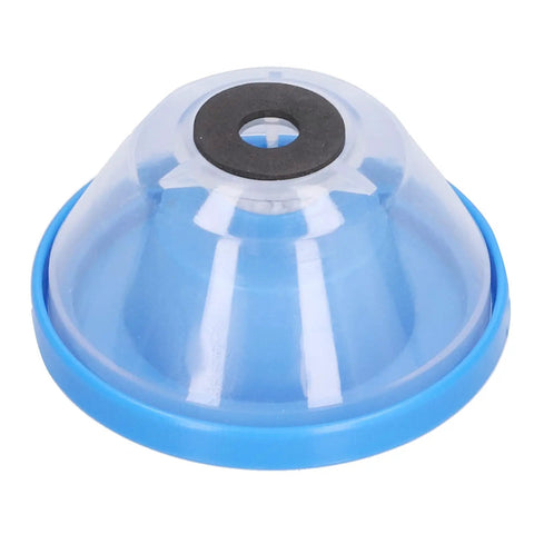 Hassle Free Shockproof Drill Dust Collector Clip Fits 4 To 10mm Bits With Screw Off Clear Cover top view showing plastic dome and rubber base.