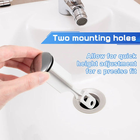 Heavy Duty Chrome Pop Up Sink Stoppers For Bathroom Vanities And Universal Drain Plug With Rubber Gasket Seal Keeps Your Pipes Clear And Flowing Smooth No Sweat Installation Three Pack with a focus on height adjustment.