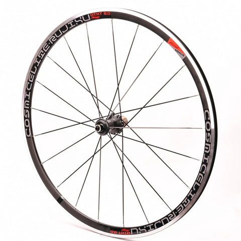 Back view of 700C Road Bike Wheelset With 30mm Aluminum Rim, Quick Release Front 100mm Rear 130mm, V Brake Caliper Compatible