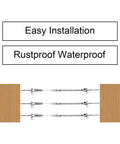 10 Pack 1/8 Inch Cable Railing Kit With 316 Stainless Steel parts, showing easy installation and rustproof labels.