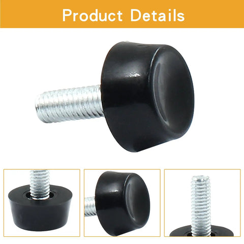 Close-up of 24 Pack M6 Furniture Leveling Feet Adjustable Table Levelers for Patio Tables with threaded shaft detail