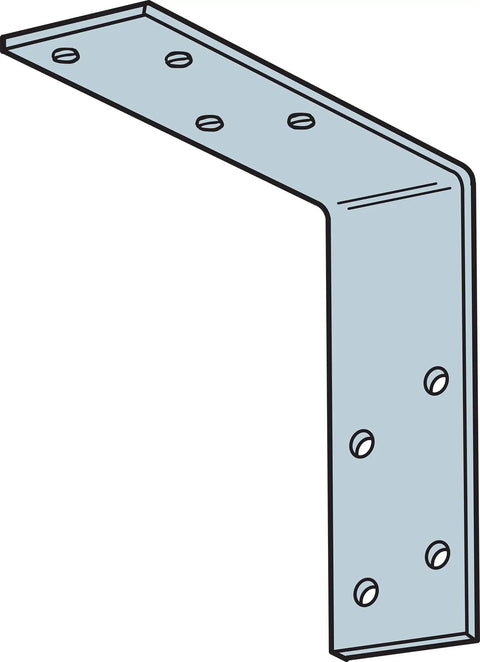 Heavy Duty Zinc Galvanized Steel Framing Angles 90 Degree Wood Connectors 4-9/16 X 4-3/8 X 1-1/2 Inches shown from side view.
