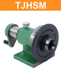 Precision Spin Indexing Fixture With 5C Collet Lathe Mount showing green body and black dial for accuracy in metalworking.