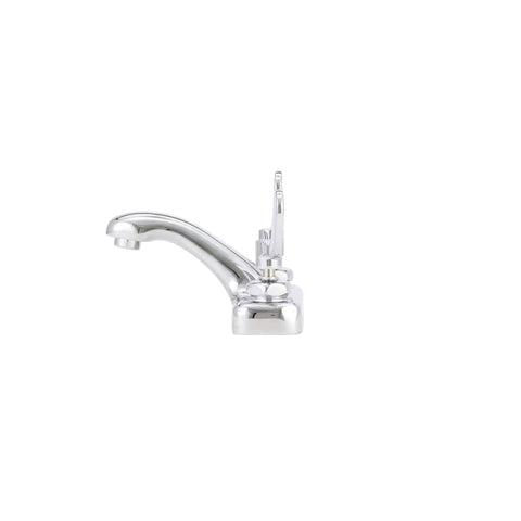 AquaSpec 4 Inch Centerset Faucet With Integral Spout And 4 Inch Wrist Blade Handles In Chrome Finish 2.2 GPM Pressure Compensating Aerator
