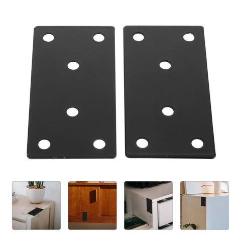 Heavy Duty Stainless Steel Straight Brace Brackets Two Pack Flat Furniture Support Plates