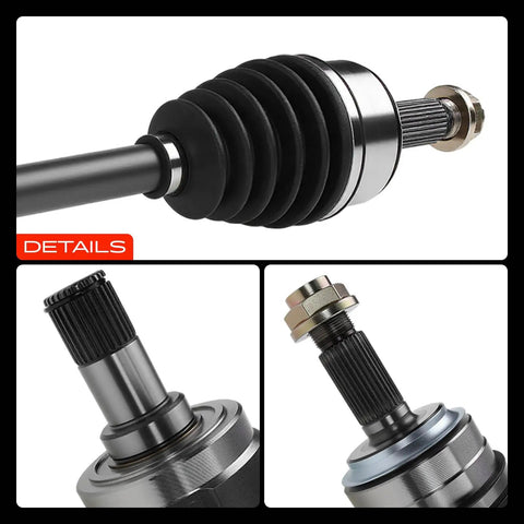 Close-up views of Front Left CV Axle Shaft Assembly Replacement for Honda Accord 2008-2015 2.4L and 2.0L, Civic EX 2014 1.8L Manual, Acura TSX 2009-2013 2.4L Automatic Driver Side