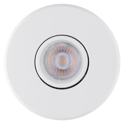 4 Inch Die Cast Swivel Baffle Recessed Lighting Kit Square Trim White 10 Pack Easy Install Push N Click Clips 3.88 Inch Hole Size Dimmable Porch Light Bulb Not Included close-up view.