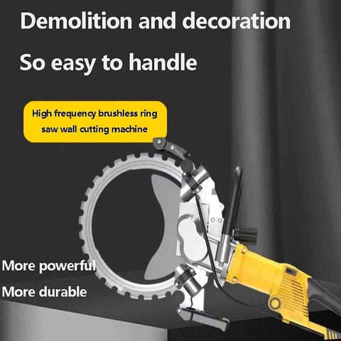 Knockout 8000W Brushless Concrete Saw Heavy Duty Wall Chaser And Stone Groover with ring saw for easy wall cutting.