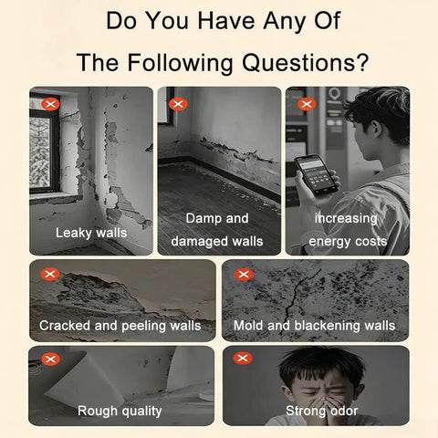 Image showcasing common basement issues like leaky walls, dampness, mold, and increased energy costs. Nine Millimeter IXPE Foam Wall Panels Peel And Stick For Interior Basement Finishing Self Adhesive Thermal Shield No Sweat Diy Home Glow Up Zero Drill Hassle Free Installation Energy Smart Barrier.