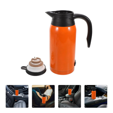 Road Ready Portable Car Electric Kettle Water Heater With Roomy 1000 Ml Stainless Steel Build for hot drinks in car.