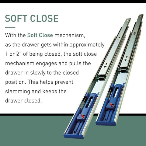 20 Inch Soft Close Ball Bearing Full Extension Drawer Slide Pair For Cabinets And Drawers with soft close mechanism