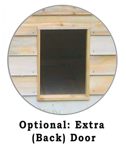 Chillin In Style With Your Favorite Feline Pal This Elevated Cedar Cat House Packs Serious Insulation And A Raised Two Level Loft To Keep Outdoor Pets Cozy Dry And Protected. Optional back door view in cedar material.