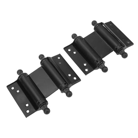 Stainless Steel Self Closing Door Hinges Black Double Action Spring Hinges Both Directions Opening Heavy Duty Polished Finish