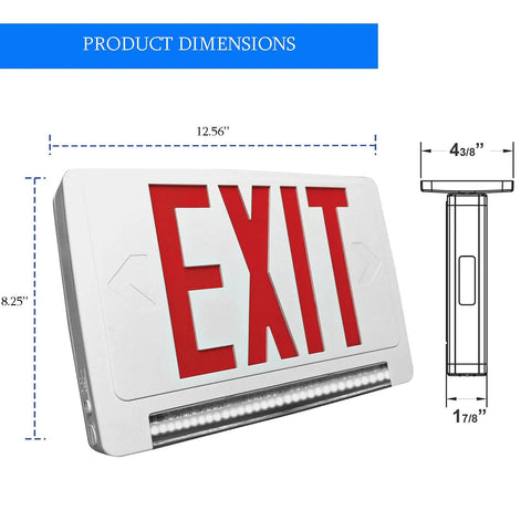 2 Pack Ultra Bright Energy Efficient Lighted Exit Signs With Battery Backup For Indoor Use LED Emergency Exit Sign Battery Powered