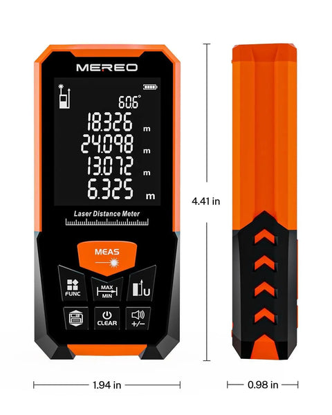 Hella Precise Green Laser Measure With 328 Foot Range And Integrated Electronic Level That Hits Distance Markings Dead On Every Time For Fast Reliable Construction And Diy Projects, close-up view.