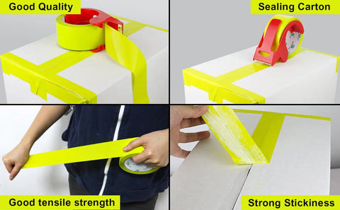 Heavy Duty Light Yellow Packing Tape Refills, 2.5 Mil Thick, sealing box with strong adhesion and tensile strength