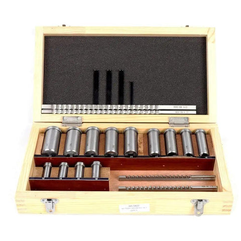 Open wooden case displaying 22 Piece HSS Keyway Broach Set For Lathe Industrial Broaching Tools Metric Sizes B4mm B5mm C6mm C8mm Heavy Duty