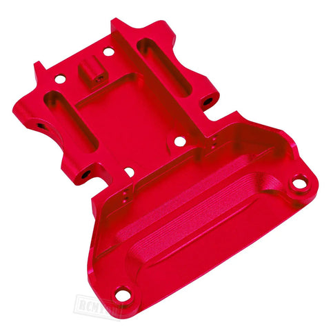 Red alloy CNC machined front bulkhead from Aluminum Front And Rear Bulkhead Upgrade Kit For One Tenth Scale Slash 4X4 Ultimate Rally Brushless RC Car