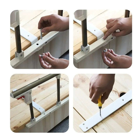 Assembly steps for Retractable Bed Rail Guard For Elderly And Adults With Foldable Safety Side Rail Easy One Click Fold Hospital Grade