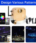 Twinkle 16W RGBW Fiber Optic Starlight Headliner Kit For Car And Home Ceilings, remote, app, star patterns, 460 strands