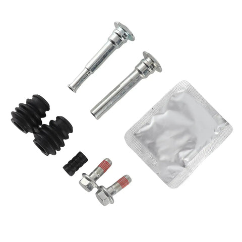 Top Tier Front Brake Caliper Guide Pin Kit With Heavy Duty Metal Slider Pins And Smooth Bushings For MK7 Service 2008 To 2022 OEM Match Replaces Part Numbers Like 113-1426X And D7110C So You Can Fix That Squeaky Rattling Noise And Keep Your Ride Safe On, metal pins and bushings