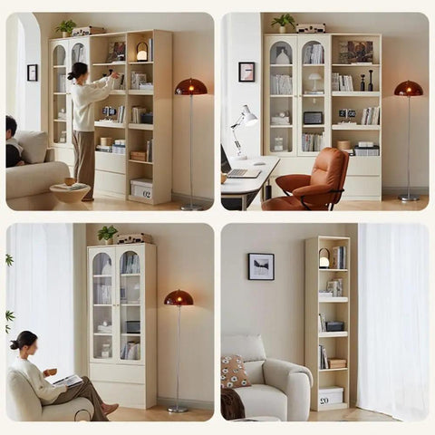 Dope Floor Standing Modular Bookshelf With Open Compartments And Adjustable Shelves, ultra versatile display in living room.