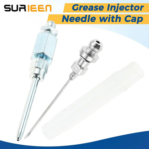 Grease Gun Tips And Couplers Kit With 90 Degree Adapter And 6 Prong Dual Handle Connector, needle tip dispenser, leak proof design