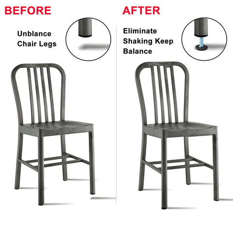 12 Pack M6 Adjustable Furniture Levelers Screws For Table And Chair Legs Threaded Leveling Feet shown stabilizing chair