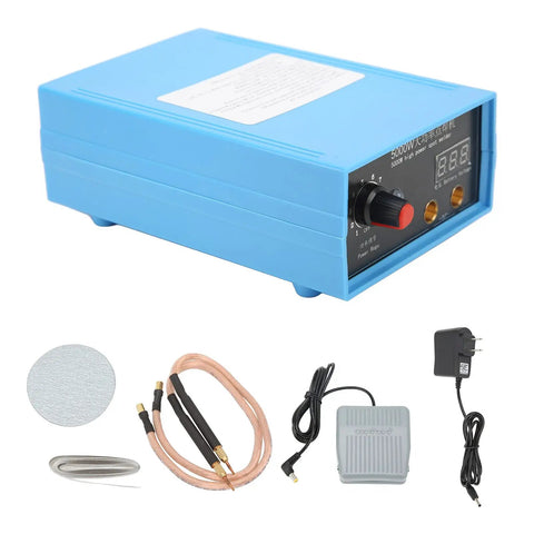 Portable Battery Spot Welder Powerhouse 5000W Output 6 Gear Digital Display 4000mAh Lithium Pack US Plug DIY Strip Welding Kit