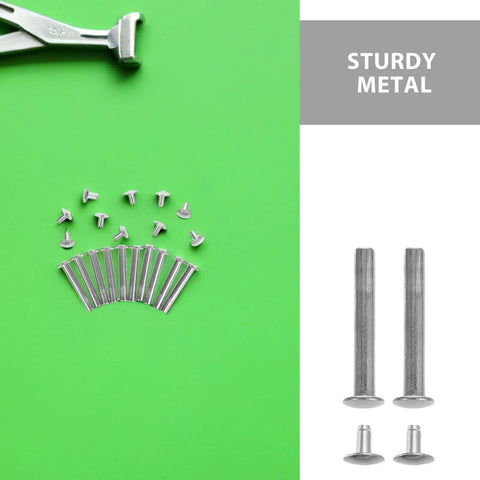 Pro Grade Folding Fan Shaft Rivet Repair Kit Stainless Steel 12 Set For Dance And Handheld Fans Replaces Damaged Shafts And Rivet Pins Durable Silver Hardware For Cloth And Folding Fans Quick Fix And Long Lasting Support. stainless steel fan rivets and shafts laid out